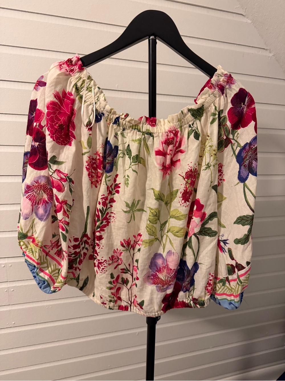 Christian Siriano New York XL Floral Puff Sleeve Peasant Blouse Cottagecore